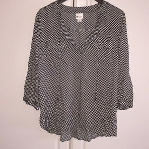 Black and white blouse